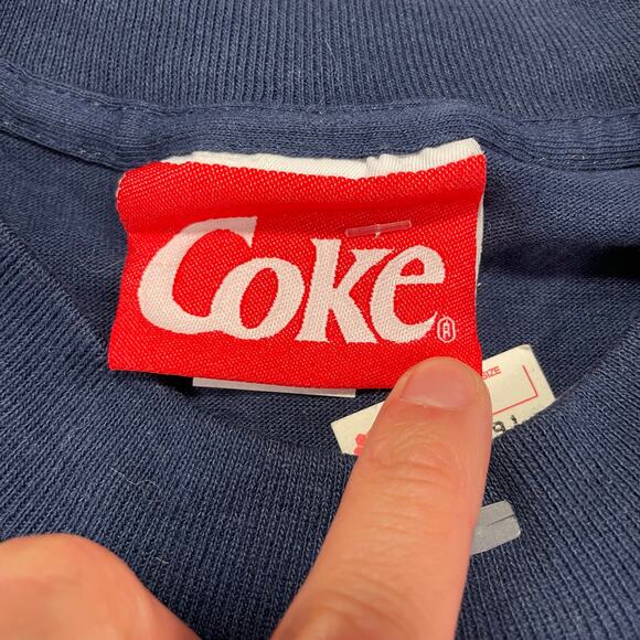 VTG 1994 Coca Cola Polar Bears T-Shirt Double Sided Blue size XL NEW WITH TAGS - Picture 6 of 9